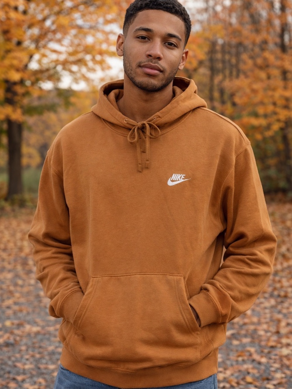 Nike Men's Caramel Brown Pullover Hoodie